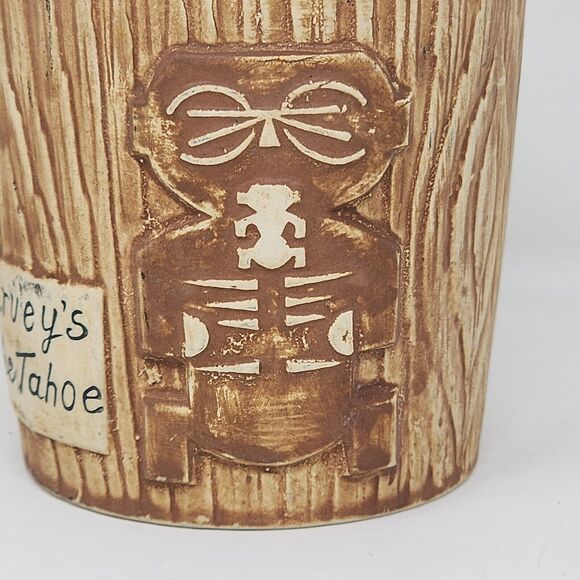 Tiki Mug Bar Cup Vase Harveys Lake Tahoe Ceramic Hawaiian Classic Art - Picture 2 of 7